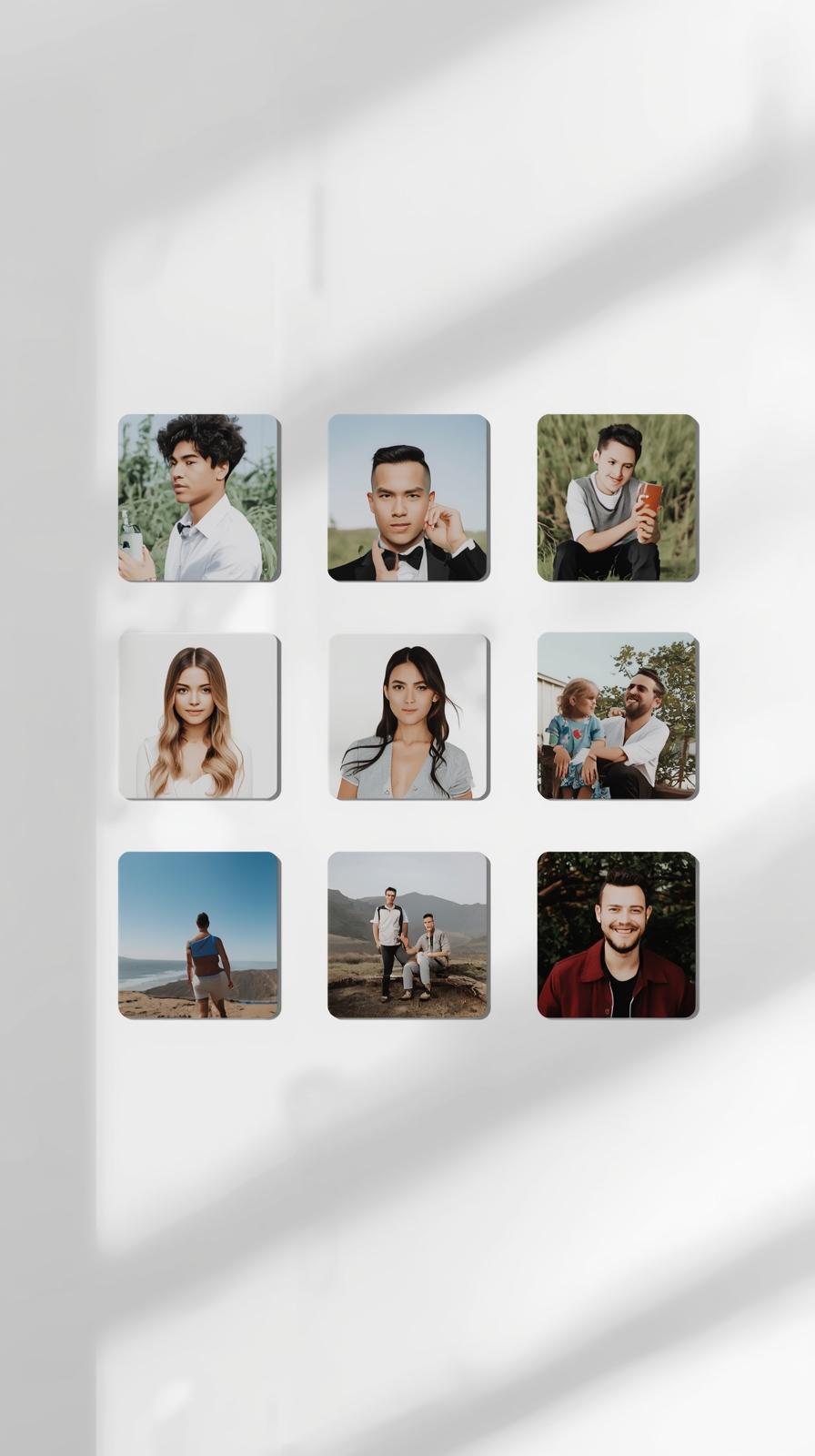 9-Pack custom photo magnets